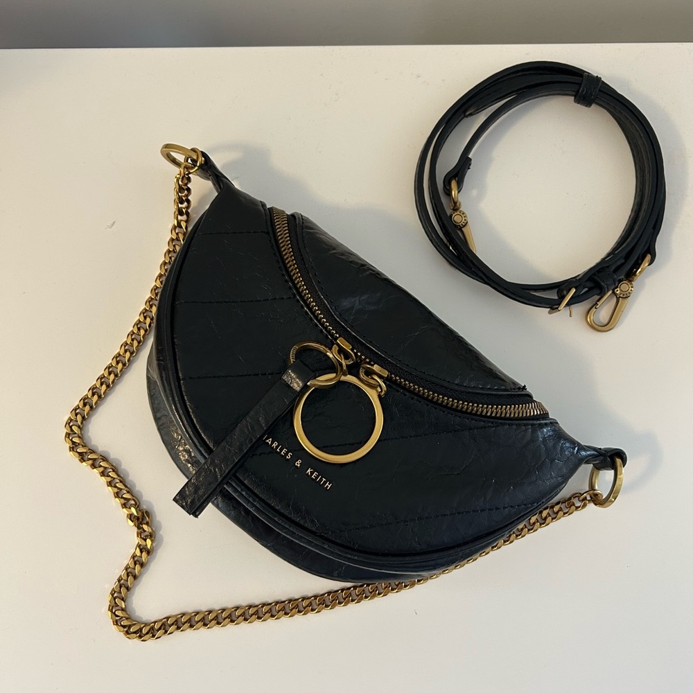 Charles & Keith Black Crossbody Bag